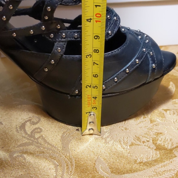 BCBG Giada cage sandal black leather platform - Picture 10 of 11